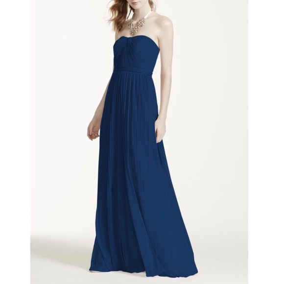 David's Bridal Dresses & Skirts - David’s Bridal Navy Sweetheart Neckline Long Dress